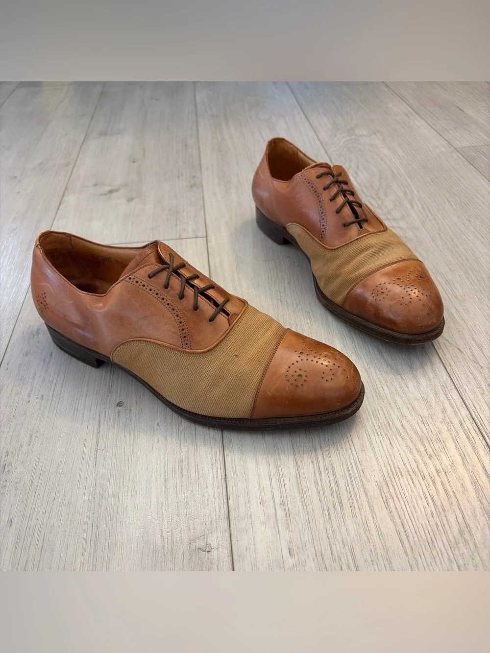 Vintage Paul Stuart Made in England brown leather Oxford